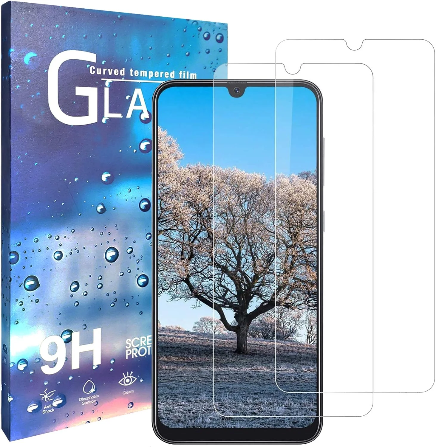 محافظ صفحه نمایش دو عددی Hileny برای OnePlus 7T، شیشه حرارت دیده لبه منحنی سه بعدی پریمیوم Hileny 7T (OnePlus 7T)