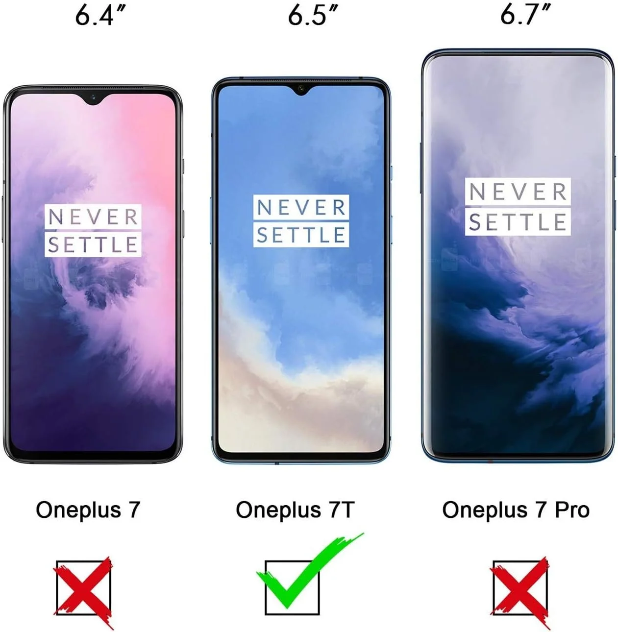 FeiFei Oneplus 7T Screen Protector Film Full Coverage, 7 T Tempered Glass with [Bubble Free] [Anti Scratches] (Black)