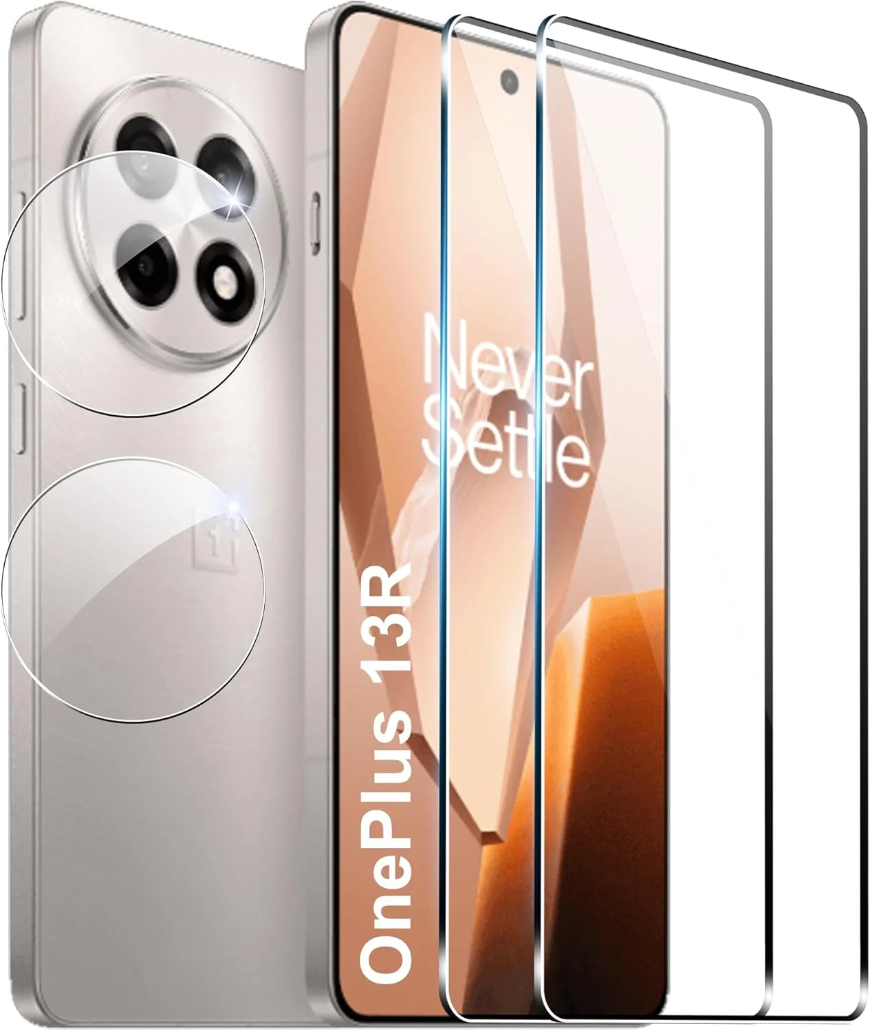 محافظ صفحه نمایش Effcotuo برای Oneplus 13R، شیشه حرارت دیده، سختی 9H، مقاوم در برابر خراش، فوق العاده نازک، کیفیت بالا، نصب آسان، 1 عدد