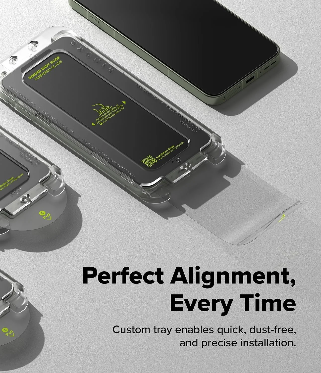 محافظ صفحه نمایش شیشه ای حرارت دیده رینکه [Easy Slide] سازگار با وان پلاس 13S، مقاوم در برابر ضربه، سختی 9H، ضد خش - بسته 2 عددی، همراه با ابزار نصب