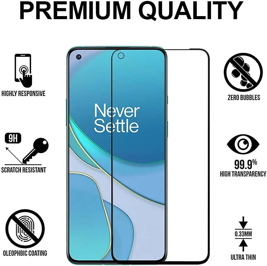 Tempered Glass Screen Protector For OnePlus 9R Black Tempered Glass Screen Protector For OnePlus 9R Black