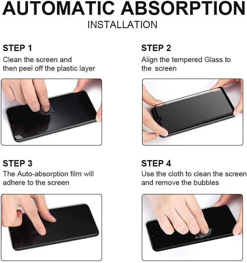 FeiFei Oneplus 7T Screen Protector Film Full Coverage, 7 T Tempered Glass with [Bubble Free] [Anti Scratches] (Black)