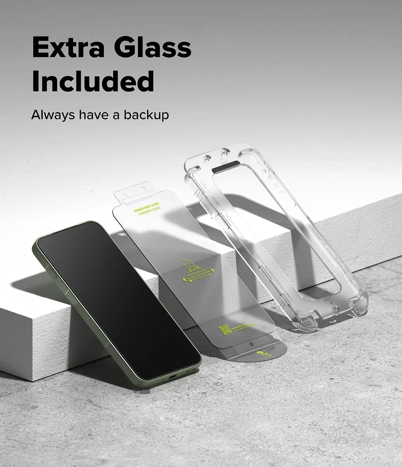 محافظ صفحه نمایش شیشه ای حرارت دیده رینکه [Easy Slide] سازگار با وان پلاس 13S، مقاوم در برابر ضربه، سختی 9H، ضد خش - بسته 2 عددی، همراه با ابزار نصب