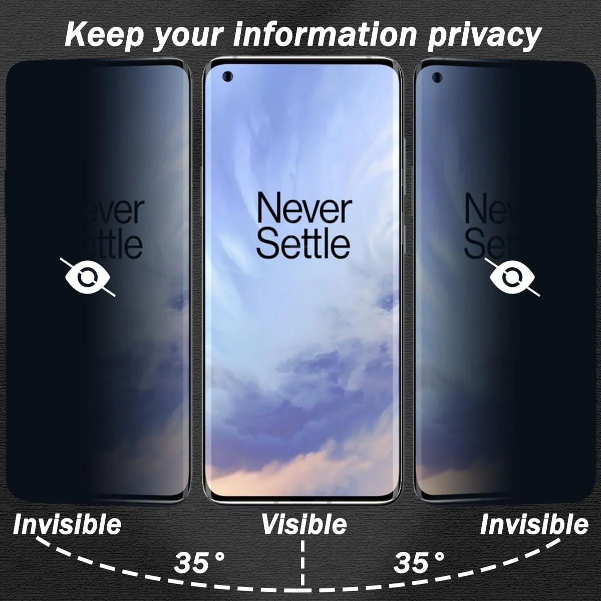 محافظ صفحه نمایش Zerrshoo برای OnePlus 8 Pro، فیلم انعطاف پذیر ضد جاسوسی، 1 عدد، محافظ OnePlus 8 Pro [غیر شیشه ای]، محافظ حریم خصوصی ضد خش برای OnePlus 8 Pro