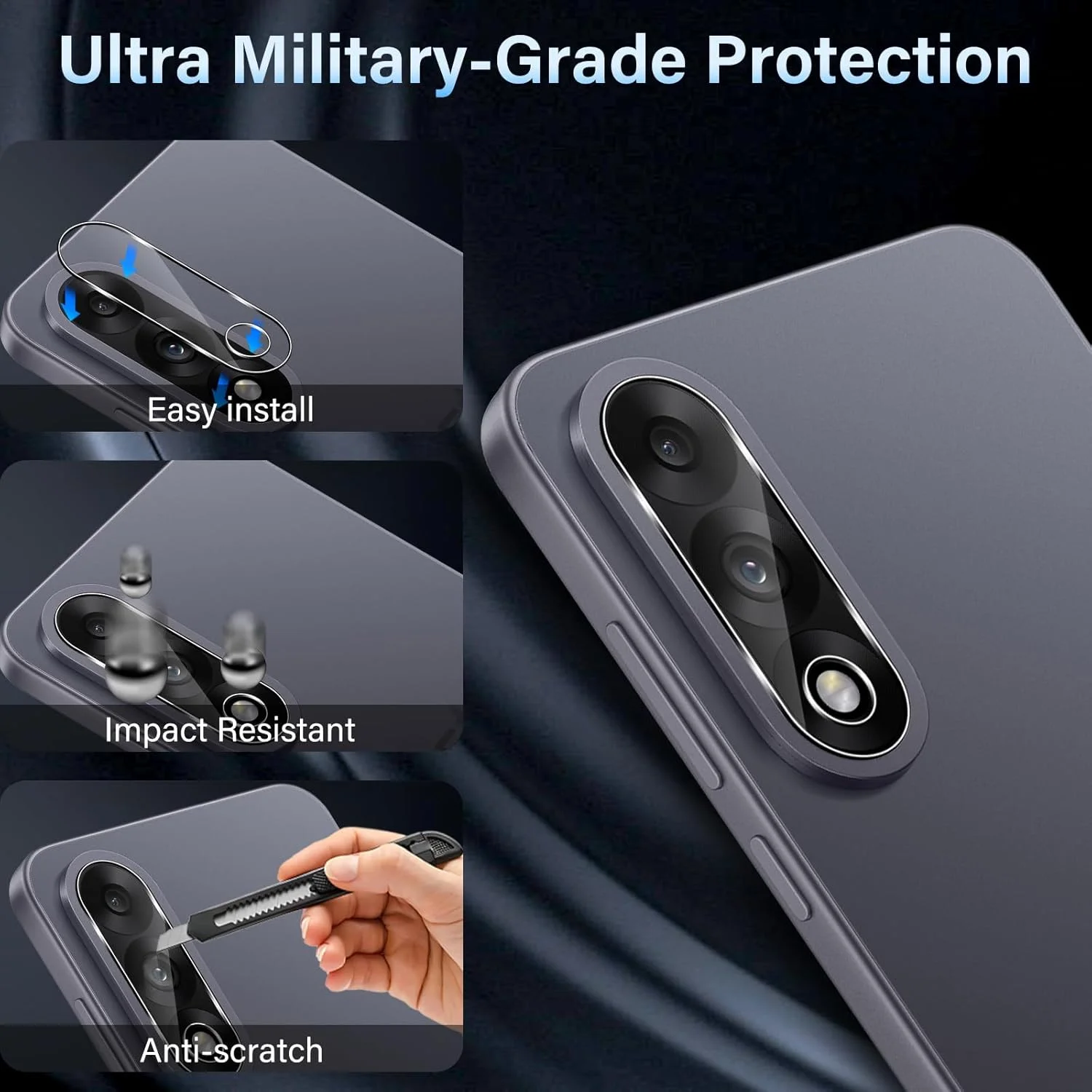 محافظ صفحه نمایش Xunzii برای OnePlus Nord 5، شیشه حرارت دیده با محافظ دوربین [3 + 3 عدد]، فیلم شیشه ای محافظ فوق العاده شفاف 0.33 میلی متر، محافظ صفحه نمایش با سختی 9H، ضد خش