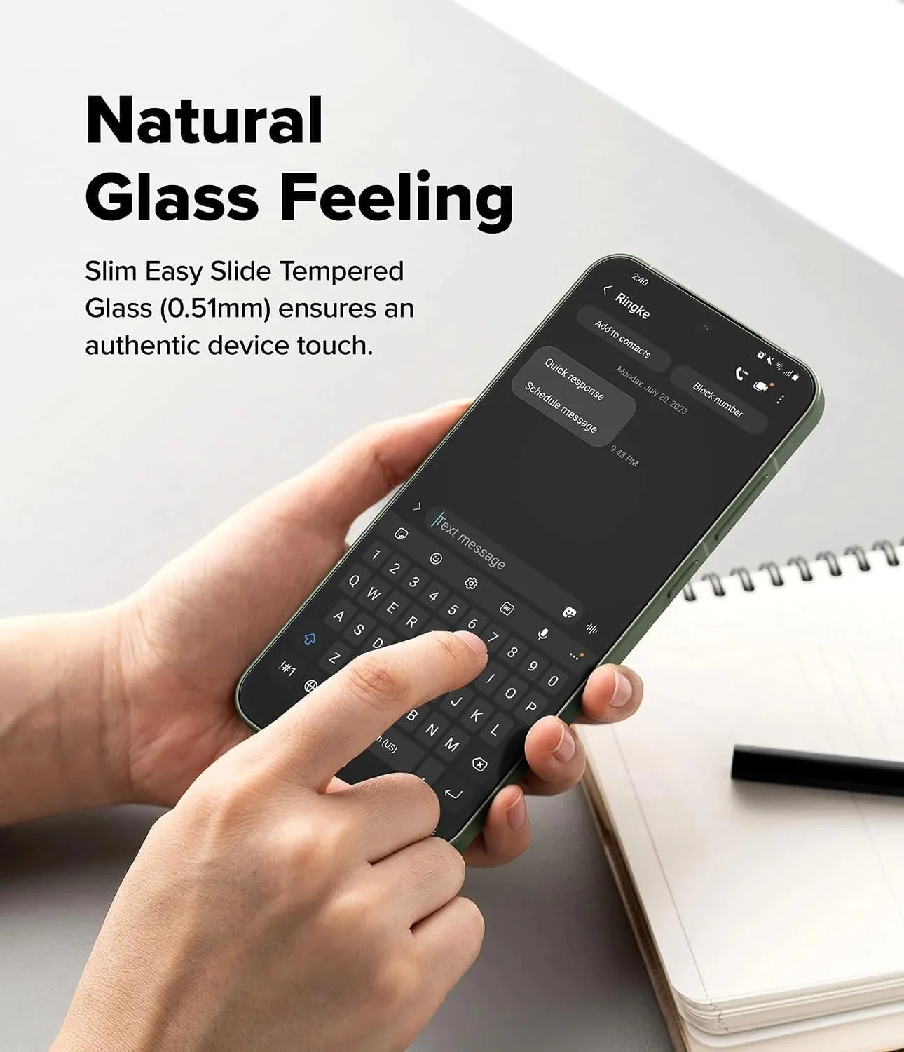 محافظ صفحه نمایش شیشه ای حرارت دیده رینکه [Easy Slide] سازگار با وان پلاس 13S، مقاوم در برابر ضربه، سختی 9H، ضد خش - بسته 2 عددی، همراه با ابزار نصب