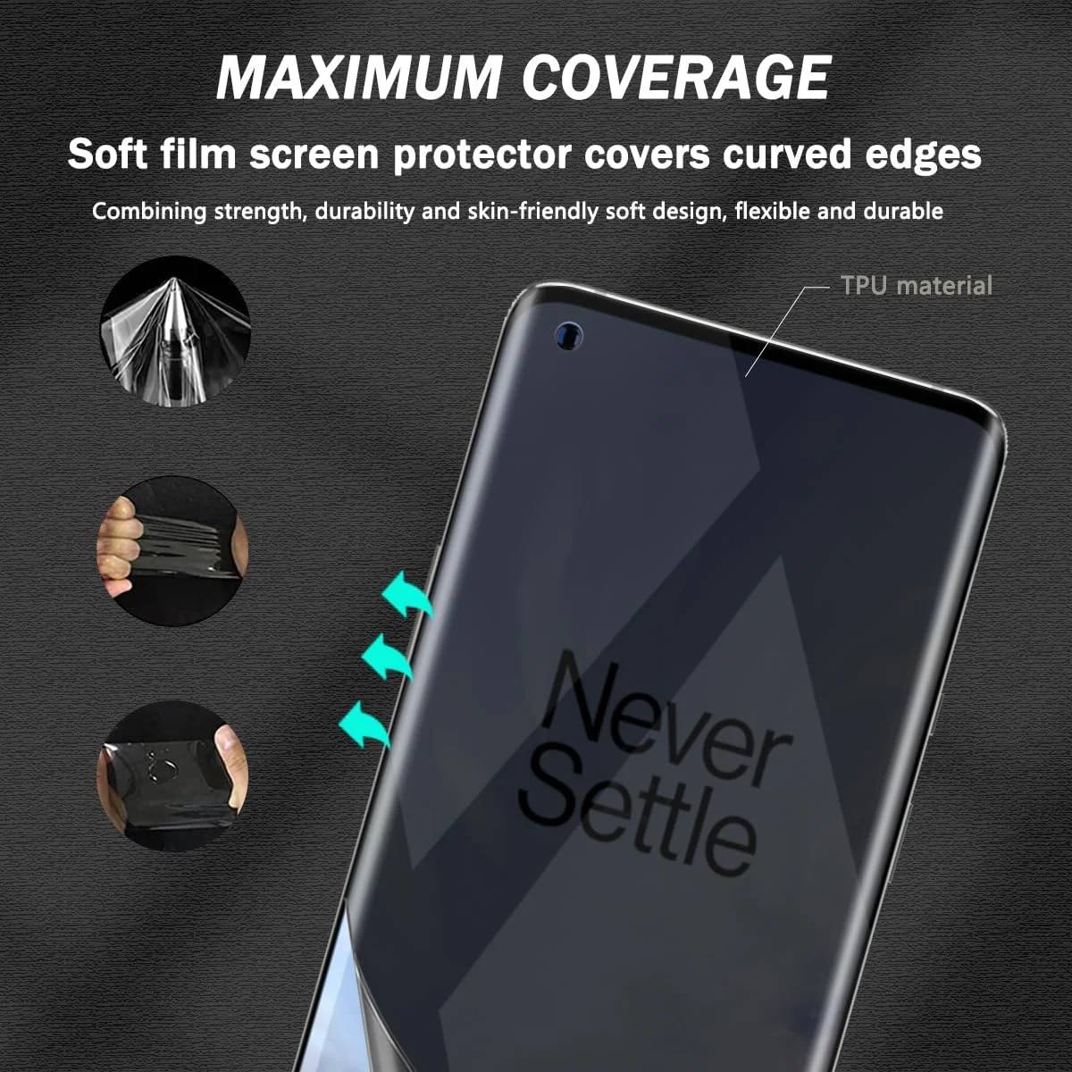 محافظ صفحه نمایش Zerrshoo برای OnePlus 8 Pro، فیلم انعطاف پذیر ضد جاسوسی، 1 عدد، محافظ OnePlus 8 Pro [غیر شیشه ای]، محافظ حریم خصوصی ضد خش برای OnePlus 8 Pro