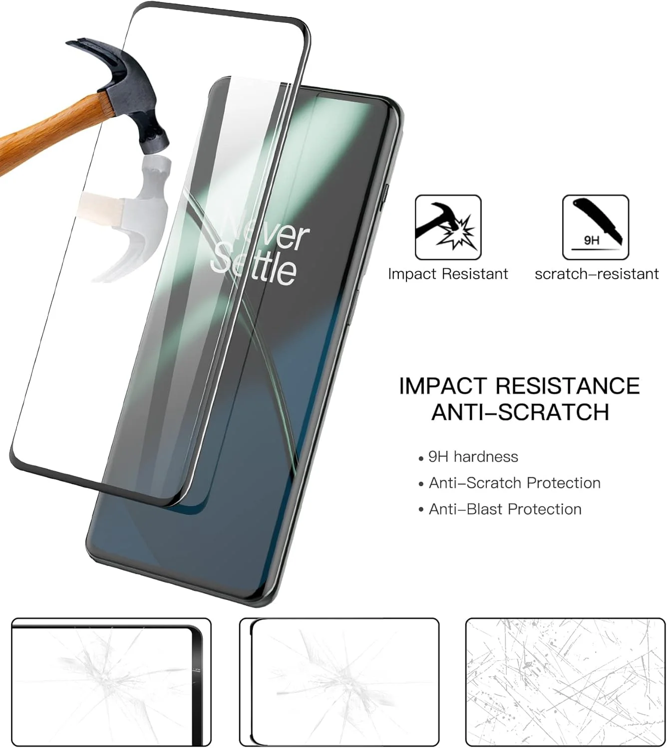 محافظ صفحه نمایش شیشه ای حرارت دیده برای OnePlus 11 5G (بسته 2 عددی) [چسبندگی کامل] [پوشش کامل] [بدون حباب] [ضد خش] شفاف HD با واکنش دهی بالا برای OnePlus 11 5G (مشکی 5D بسته 2 عددی)