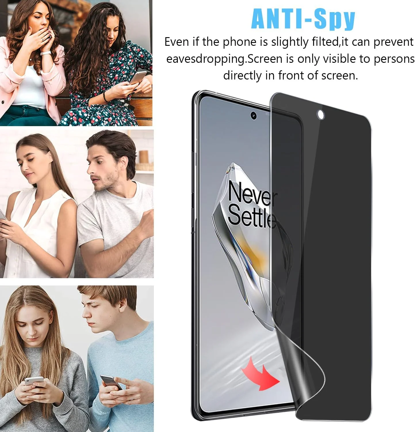 محافظ صفحه نمایش حریم خصوصی و محافظ لنز دوربین Anbzsign برای OnePlus 12 5G، محافظ صفحه نمایش حریم خصوصی انعطاف پذیر ضد جاسوسی، سختی 9H ضد خش بدون حباب محافظ صفحه نمایش حریم خصوصی و محافظ لنز دوربین Anbzsign برای OnePlus 12 5G، محافظ صفحه نمایش حریم خصوصی انعطاف پذیر ضد جاسوسی، سختی 9H ضد خش بدون حباب