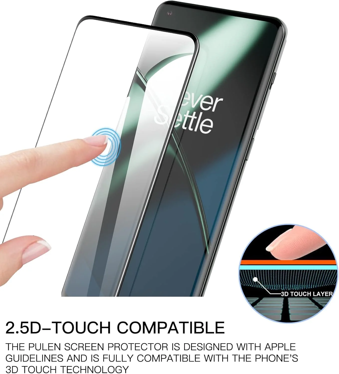 محافظ صفحه نمایش شیشه ای حرارت دیده برای OnePlus 11 5G (بسته 2 عددی) [چسبندگی کامل] [پوشش کامل] [بدون حباب] [ضد خش] شفاف HD با واکنش دهی بالا برای OnePlus 11 5G (مشکی 5D بسته 2 عددی)