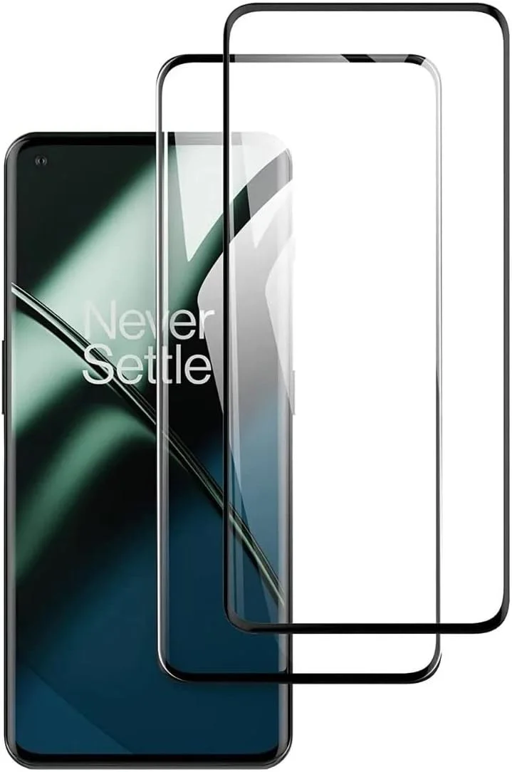 محافظ صفحه نمایش شیشه ای حرارت دیده برای OnePlus 11 5G (بسته 2 عددی) [چسبندگی کامل] [پوشش کامل] [بدون حباب] [ضد خش] شفاف HD با واکنش دهی بالا برای OnePlus 11 5G (مشکی 5D بسته 2 عددی)