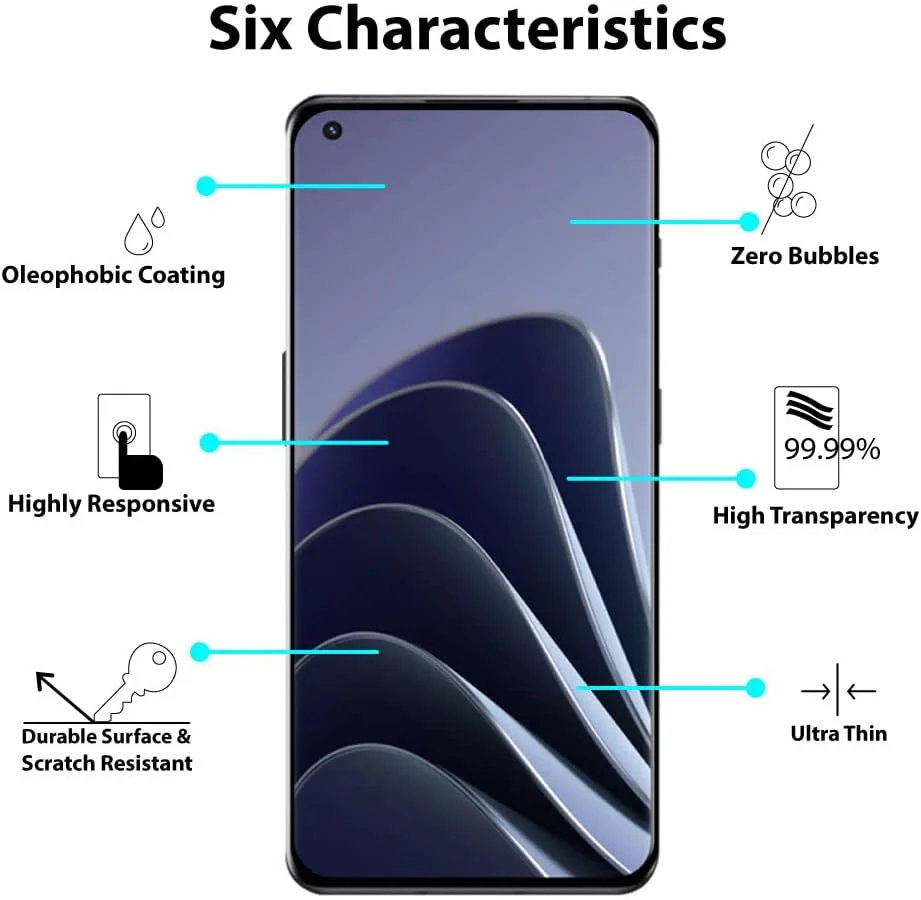 محافظ صفحه نمایش Al-HuTrusHi سازگار با OnePlus 10 Pro 5G، شیشه حرارت دیده [ضد تابش نور] [پوشش کامل HD] [نصب آسان] [سختی 9H] [حساس به لمس] [ضد خرد شدن]