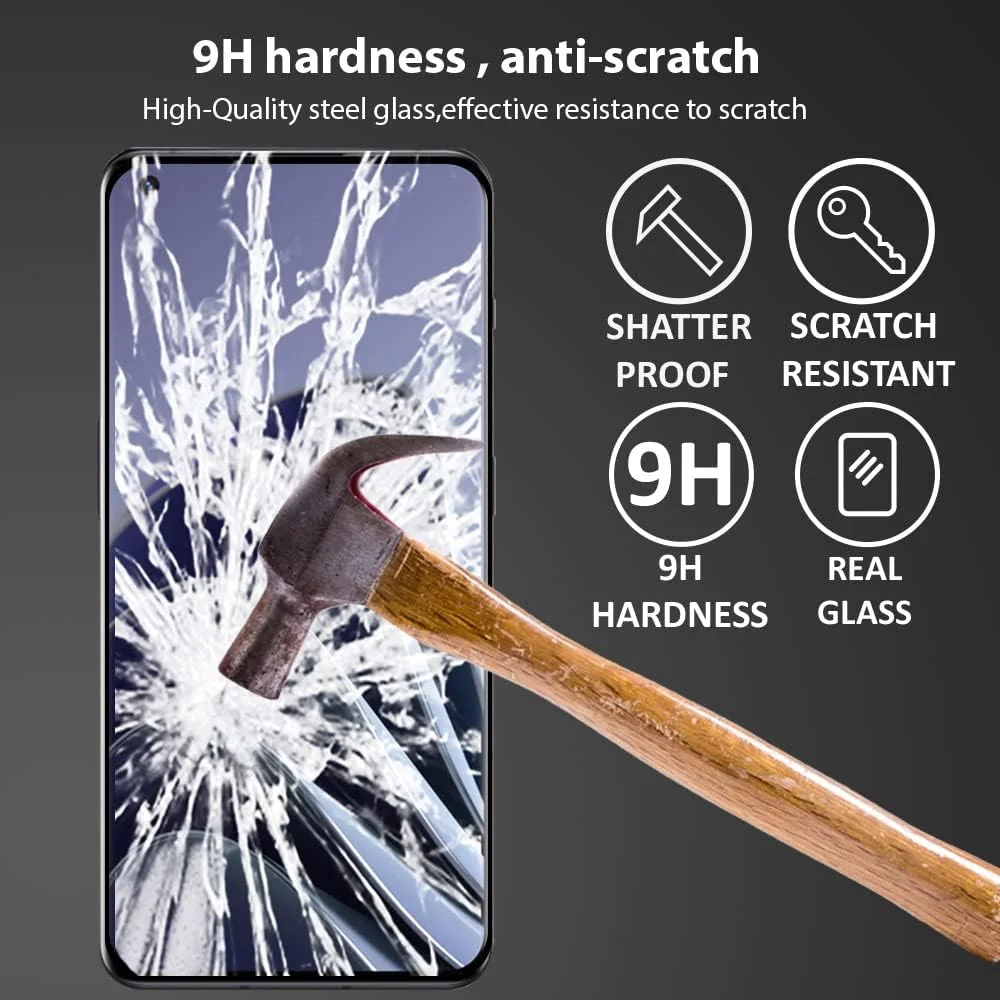 محافظ صفحه نمایش Al-HuTrusHi سازگار با OnePlus 10 Pro 5G، شیشه حرارت دیده [ضد تابش نور] [پوشش کامل HD] [نصب آسان] [سختی 9H] [حساس به لمس] [ضد خرد شدن]