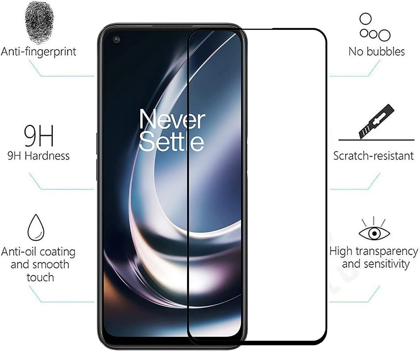 محافظ صفحه نمایش شیشه ای حرارت دیده ضد خش پوشش کامل Muzz برای OnePlus Nord CE 2 Lite 5G - مشکی محافظ صفحه نمایش شیشه ای حرارت دیده ضد خش پوشش کامل Muzz برای OnePlus Nord CE 2 Lite 5G - مشکی