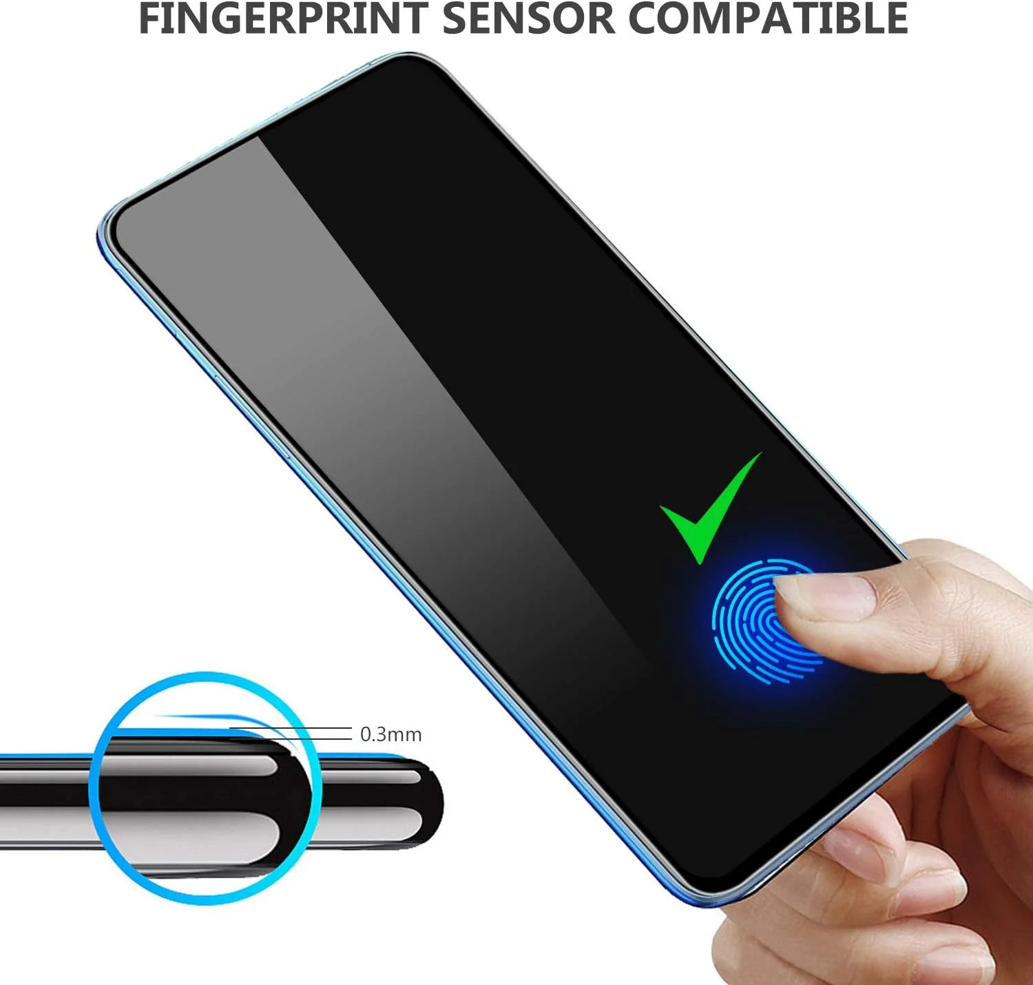 محافظ صفحه نمایش ELTD برای OnePlus 7 Pro، [سختی 9H] [پوشش کامل] فیلم محافظ صفحه نمایش شیشه ای حرارت دیده شفاف HD فیلم ضد خرد شدن برای گوشی هوشمند OnePlus 7 Pro (مشکی) (1 عدد)