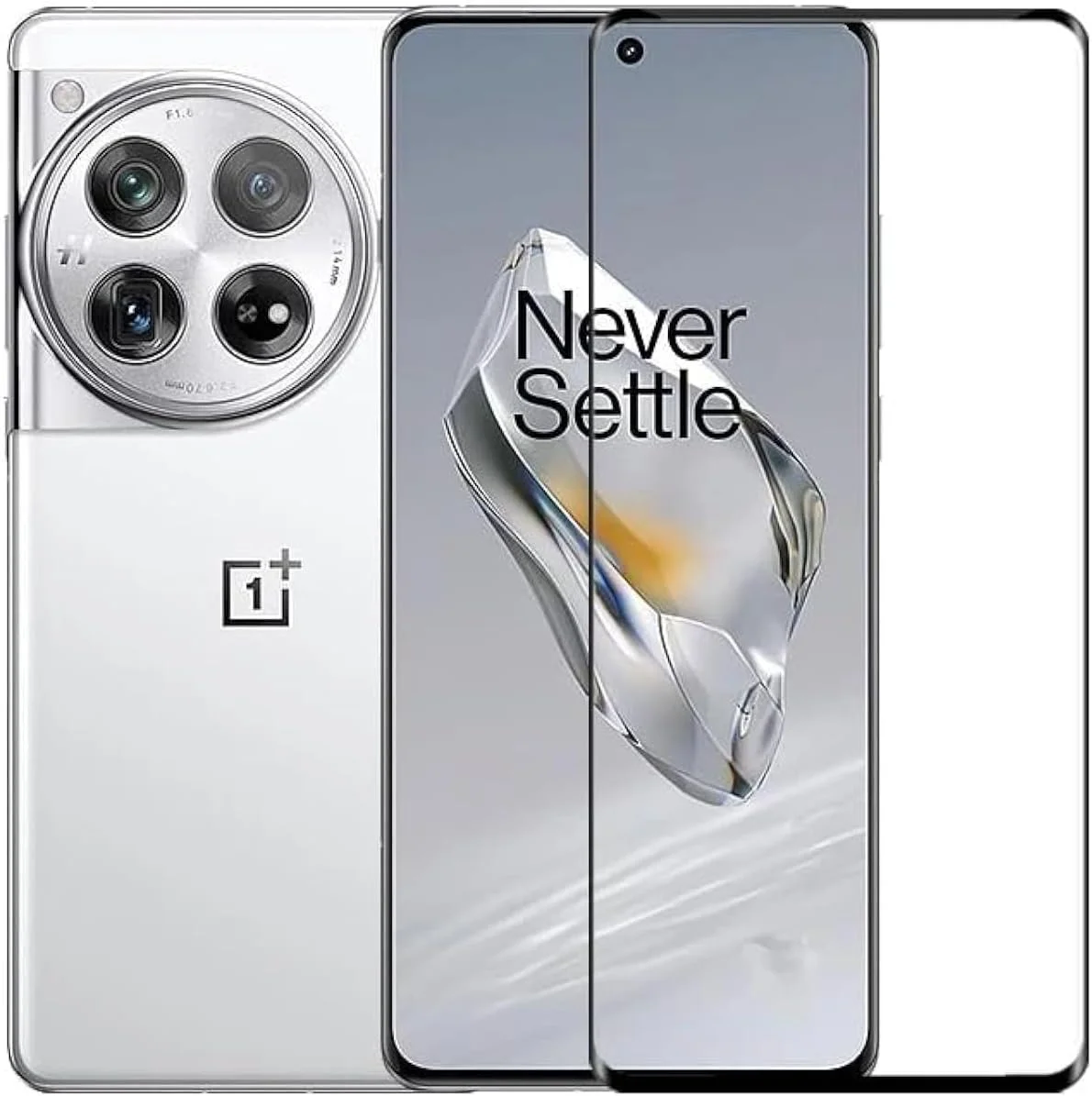محافظ صفحه نمایش Zubitech برای Oneplus 12R 5G، شیشه حرارت دیده با چسب کامل لبه به لبه، سختی 9H، ضد اثر انگشت، لبه های گرد منحنی، ضد خش برای 1 + 12R 5G