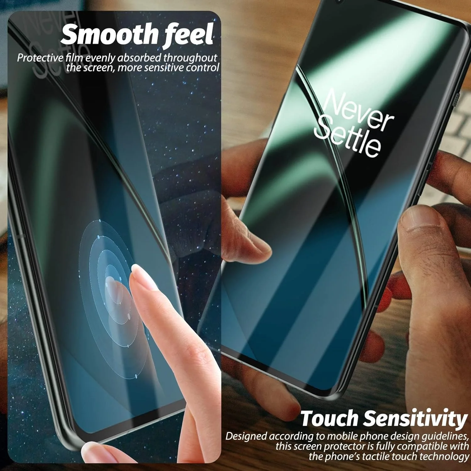 محافظ صفحه نمایش TPU و محافظ لنز دوربین شیشه ای سازگار با OnePlus 11 5G، بسته 2 عددی، ضد خش، بدون حباب، تعویض مادام العمر محافظ صفحه نمایش TPU و محافظ لنز دوربین شیشه ای سازگار با OnePlus 11 5G، بسته 2 عددی، ضد خش، بدون حباب، تعویض مادام العمر