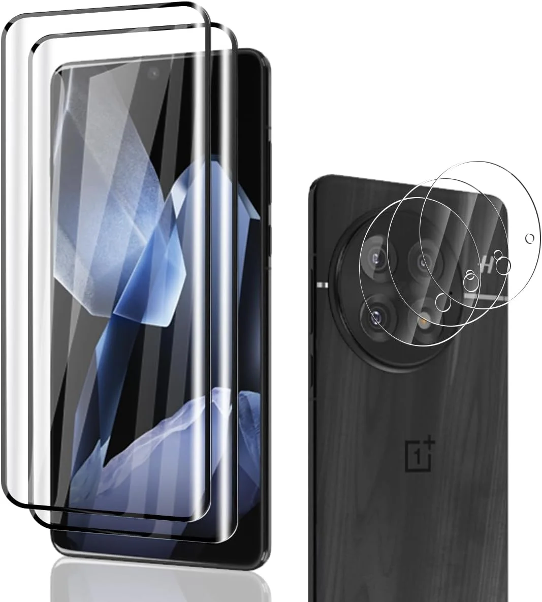 محافظ صفحه نمایش شیشه ای حرارت دیده Phlleyaa برای OnePlus 13، 2 عدد و محافظ لنز دوربین عقب 3 عدد، سختی 9H، بدون حباب، فیلم ضد خش برای محافظ صفحه نمایش OnePlus 13