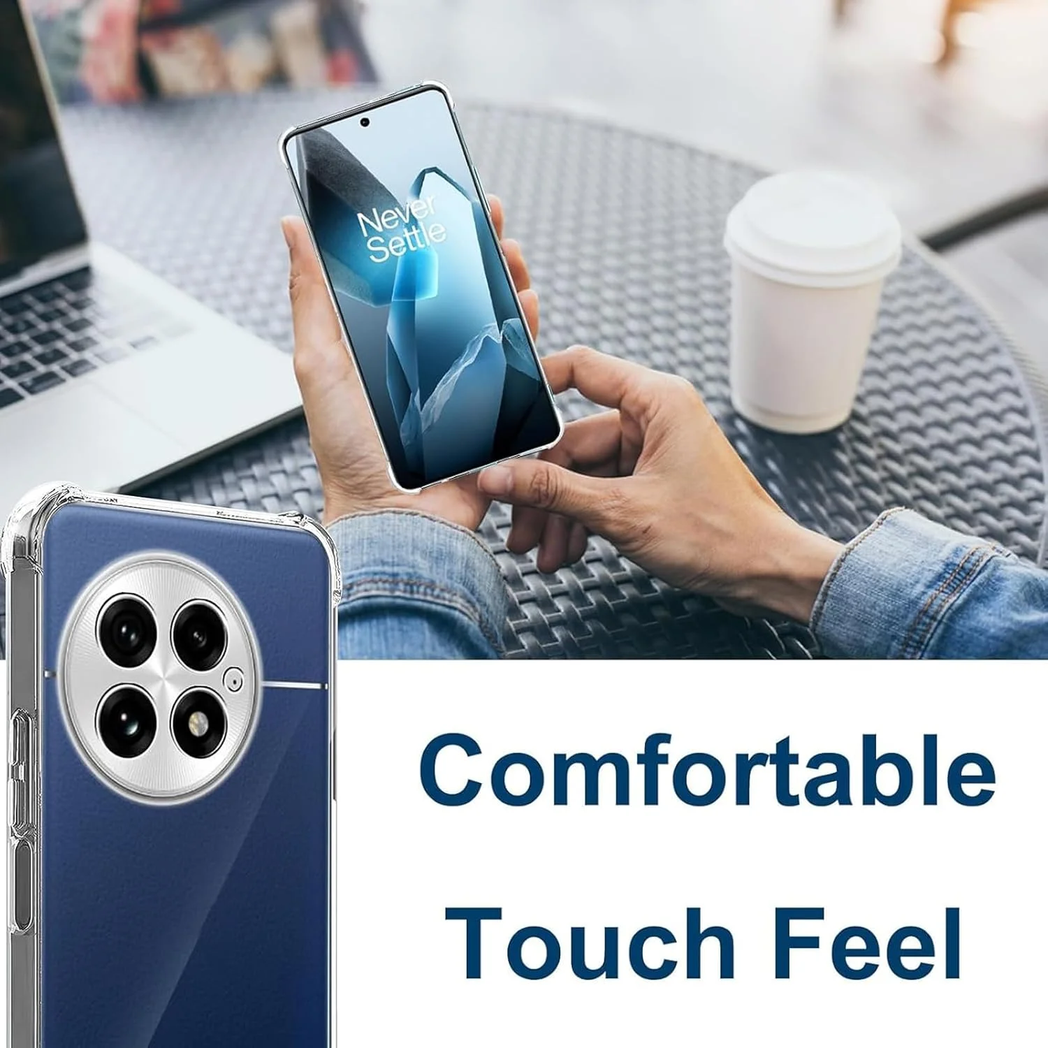 محافظ صفحه نمایش حریم خصوصی نرم MuHadJiya برای Oneplus 13 [بسته 4 عددی شامل 3 محافظ صفحه و 1 قاب گوشی TPU شفاف]، فیلم TPU انعطاف پذیر ضد جاسوسی جایگزین به همراه قاب کریستالی برای Oneplus 13