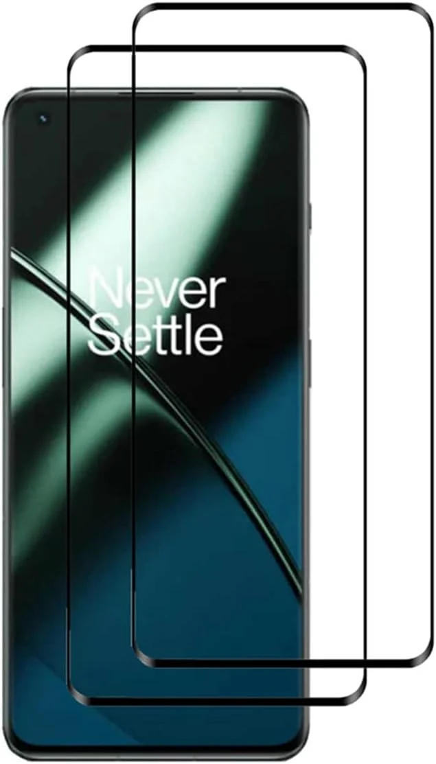 محافظ صفحه نمایش خمیده سه بعدی VIESUP [بسته 2 عددی] برای OnePlus 11، شیشه حرارت دیده با سختی 9H، پوشش کامل صفحه نمایش بدون حباب، لبه های خمیده سه بعدی برای محافظ صفحه نمایش شفاف HD OnePlus 11 6.7 اینچی