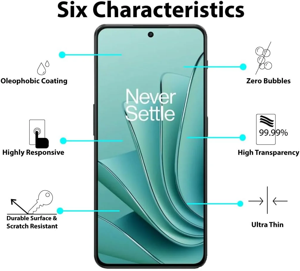 محافظ صفحه نمایش Al-HuTrusHi سازگار با OnePlus Ace 2V / OnePlus Nord 3 / Ace 2 شیشه حرارت دیده [ضد تابش نور] [پوشش کامل HD] [نصب آسان] [سختی 9H] [حساس به لمس] [ضد خرد شدن]