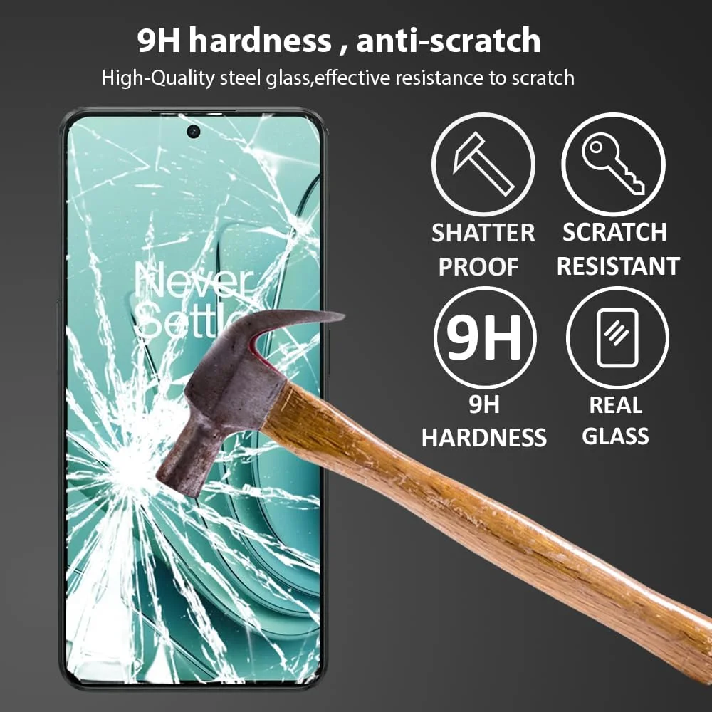 محافظ صفحه نمایش Al-HuTrusHi سازگار با OnePlus Ace 2V / OnePlus Nord 3 / Ace 2 شیشه حرارت دیده [ضد تابش نور] [پوشش کامل HD] [نصب آسان] [سختی 9H] [حساس به لمس] [ضد خرد شدن]