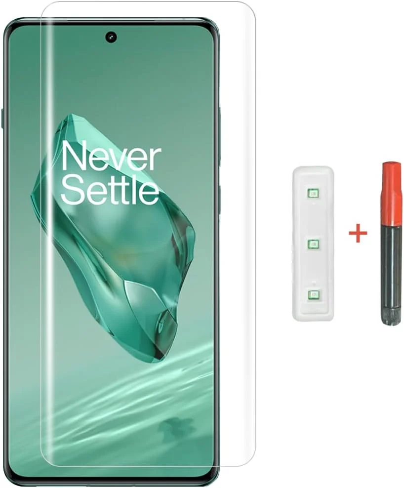 محافظ صفحه نمایش UV مارگون برای وان پلاس 12، شیشه حرارت دیده 6D، چسب نانو مایع UV با پوشش کامل و شفاف (وان پلاس 12)