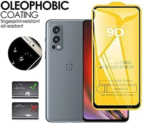 محافظ صفحه نمایش شیشه ای حرارت دیده 9D برای گوشی وان پلاس نورد 2، پوشش کامل، سازگار با وان پلاس نورد CE 5G / نورد 2 5G / نورد N20 5G