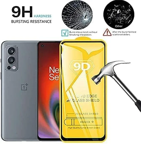 محافظ صفحه نمایش شیشه ای حرارت دیده 9D برای گوشی وان پلاس نورد 2، پوشش کامل، سازگار با وان پلاس نورد CE 5G / نورد 2 5G / نورد N20 5G