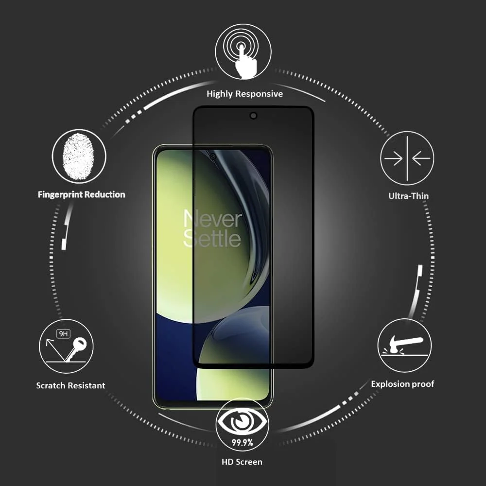 محافظ صفحه نمایش حریم خصوصی شیشه ای برای OnePlus Nord CE 3 Lite 5G، فیلم محافظ صفحه نمایش حریم خصوصی، [سازگار با قاب] [سختی 9H] [ضد خش] فیلم شیشه ای حریم خصوصی برای OnePlus Nord CE 3 Lite