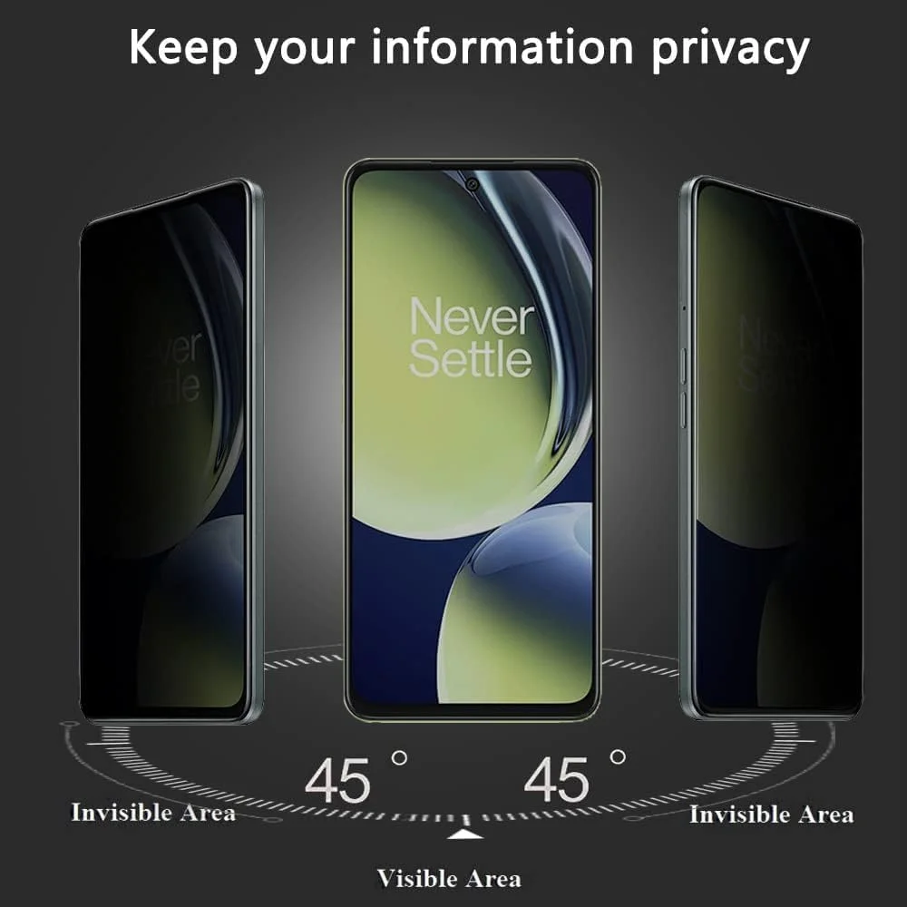 محافظ صفحه نمایش حریم خصوصی شیشه ای برای OnePlus Nord CE 3 Lite 5G، فیلم محافظ صفحه نمایش حریم خصوصی، [سازگار با قاب] [سختی 9H] [ضد خش] فیلم شیشه ای حریم خصوصی برای OnePlus Nord CE 3 Lite
