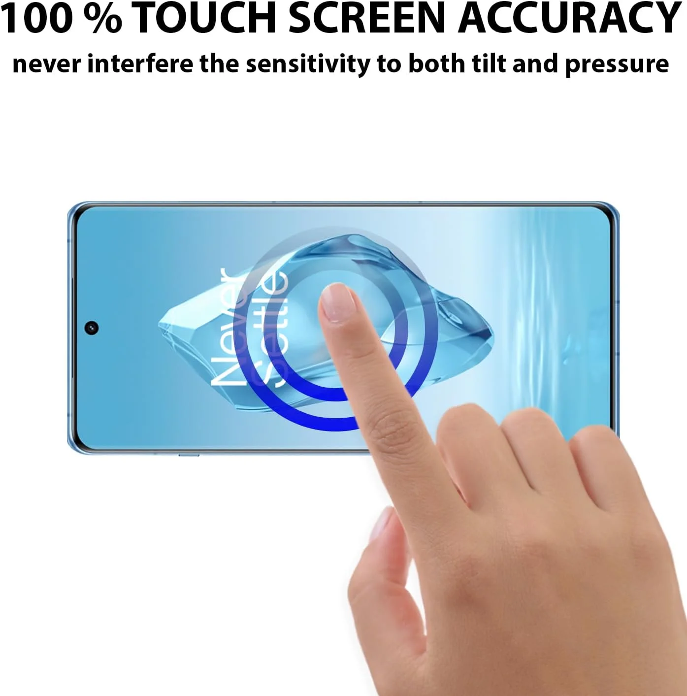 محافظ صفحه نمایش Al-HuTrusHi سازگار با OnePlus 12R، محافظ صفحه نمایش شیشه ای حرارت دیده [ضد تابش نور] [پوشش کامل HD] [نصب آسان] [سختی 9H]