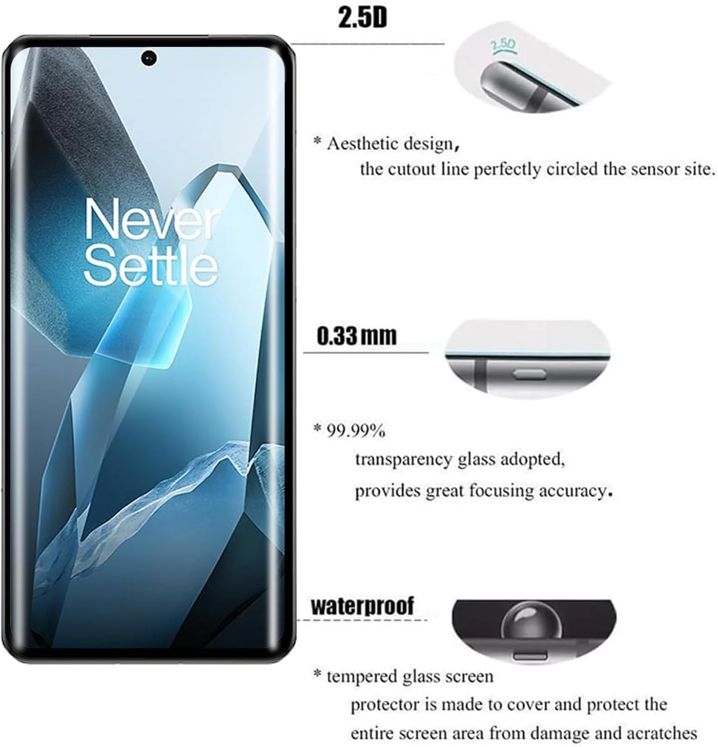 محافظ صفحه نمایش Zubitech برای Oneplus 13 5G، شیشه حرارت دیده با چسب کامل، پوشش لبه به لبه، سختی 9H، ضد اثر انگشت، لبه های گرد منحنی، ضد خش برای 1 + 13 5G محافظ صفحه نمایش Zubitech برای Oneplus 13 5G، شیشه حرارت دیده با چسب کامل، پوشش لبه به لبه، سختی 9H، ضد اثر انگشت، لبه های گرد منحنی، ضد خش برای 1 + 13 5G