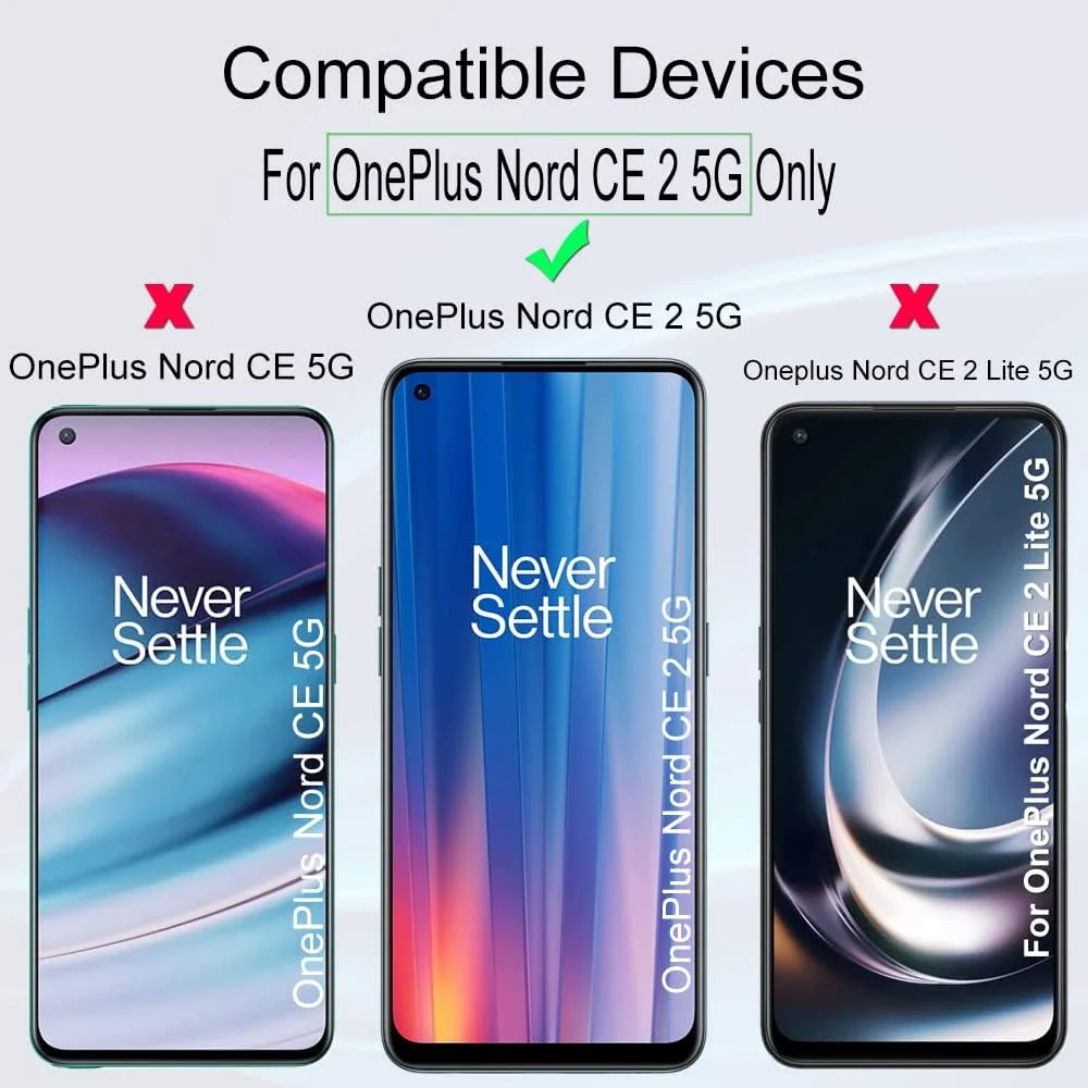 محافظ صفحه نمایش [بسته 2 عددی] Ibywind برای Oneplus Nord CE 2 5G 6,43 اینچ، به همراه محافظ لنز فلزی دوربین، محافظ پشت گوشی فیبر کربنی، شامل کیت نصب آسان