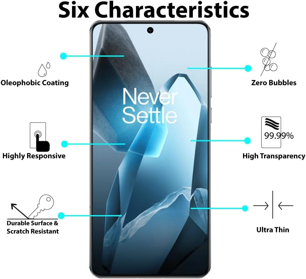 محافظ صفحه نمایش مات Al-HuTrusHi سازگار با OnePlus 13، فیلم سرامیکی با سطح مات (غیر شیشه ای)، سرامیکی مات محافظ صفحه نمایش مات Al-HuTrusHi سازگار با OnePlus 13، فیلم سرامیکی با سطح مات (غیر شیشه ای)، سرامیکی مات