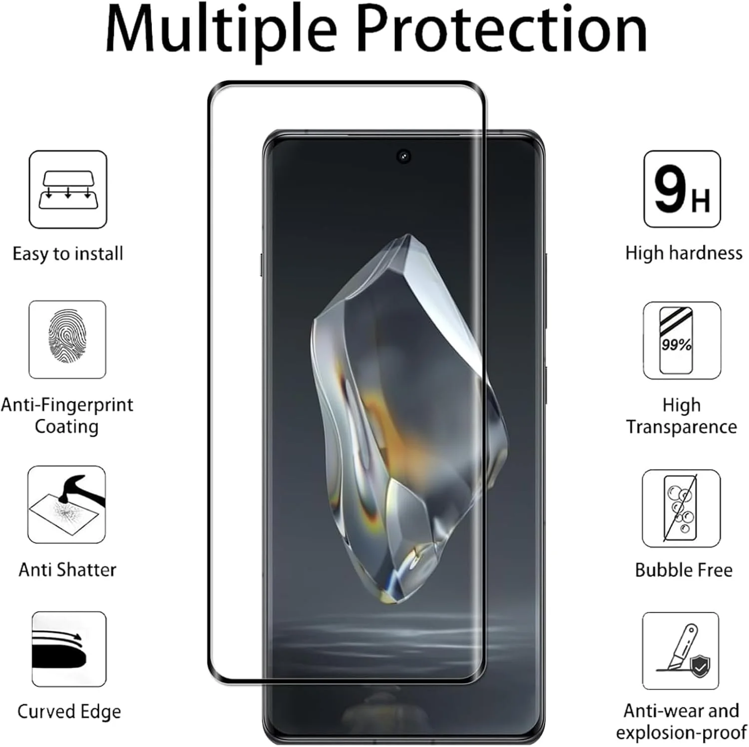 محافظ صفحه نمایش شیشه ای CooToly برای Oneplus 12R 5G (مخصوص Oneplus 12R 5G) محافظ صفحه نمایش شیشه ای CooToly برای Oneplus 12R 5G (مخصوص Oneplus 12R 5G)