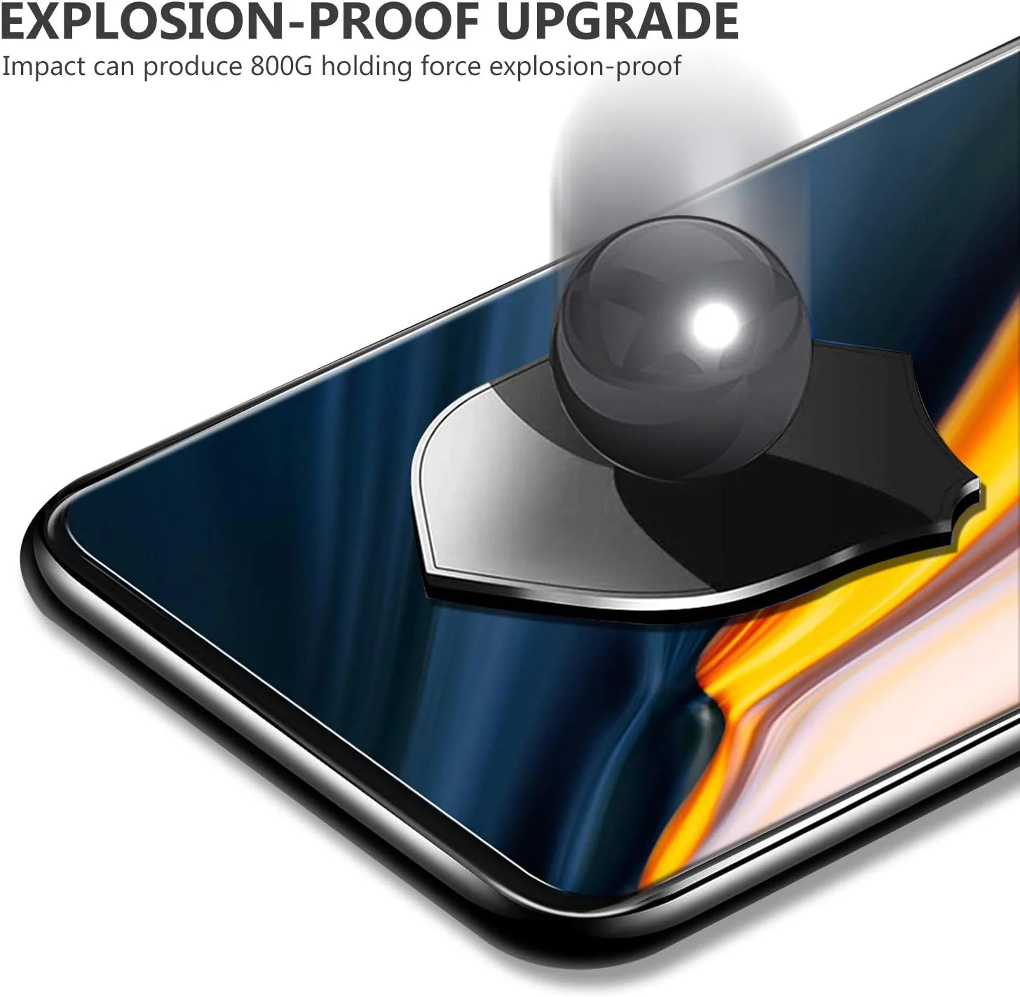محافظ صفحه نمایش شیشه ای ELTD برای OnePlus 7 Pro، [سختی 9H]، فیلم محافظ [پوشش کامل]، محافظ شیشه ای حرارت دیده شفاف HD ضد خرد شدن گوشی هوشمند (مشکی) (1 عدد)