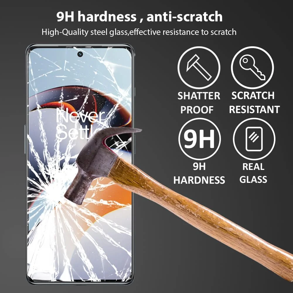 محافظ صفحه نمایش Al-HuTrusHi سازگار با محافظ صفحه نمایش OnePlus 11R شیشه حرارت دیده [ضد تابش نور] [پوشش کامل HD] [نصب آسان] [سختی 9H] [حساس به لمس]
