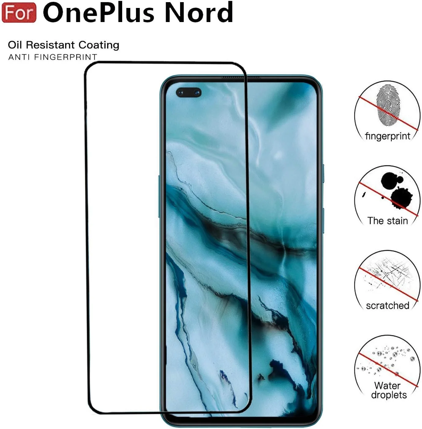 محافظ صفحه نمایش شیشه ای با چسب کامل و ضد انفجار برای OnePlus Nord توسط Nice.Store.UAE محافظ صفحه نمایش شیشه ای با چسب کامل و ضد انفجار برای OnePlus Nord توسط Nice.Store.UAE