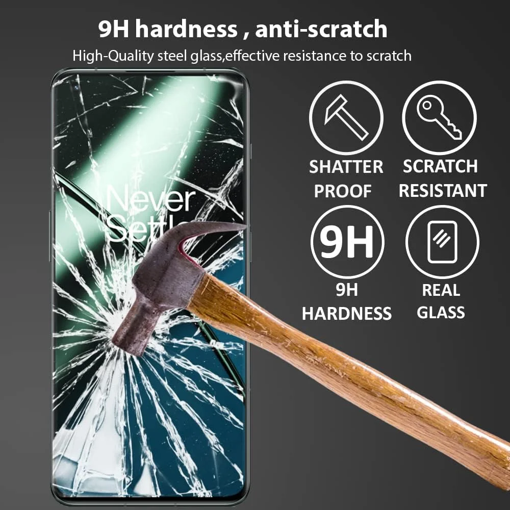 محافظ صفحه نمایش Al-HuTrusHi سازگار با محافظ صفحه نمایش OnePlus 11 شیشه حرارت دیده [ضد تابش نور] [پوشش کامل HD] [نصب آسان] [سختی 9H] [حساس به لمس] [ضد خرد شدن] چسب کامل