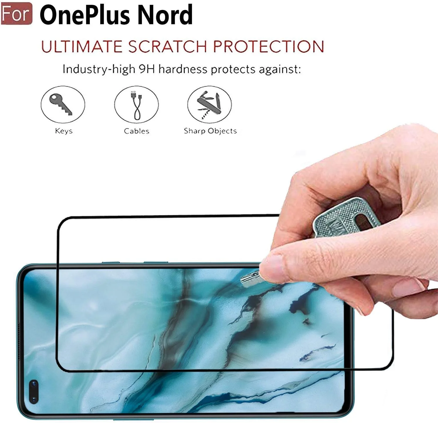 محافظ صفحه نمایش شیشه ای با چسب کامل و ضد انفجار برای OnePlus Nord توسط Nice.Store.UAE محافظ صفحه نمایش شیشه ای با چسب کامل و ضد انفجار برای OnePlus Nord توسط Nice.Store.UAE