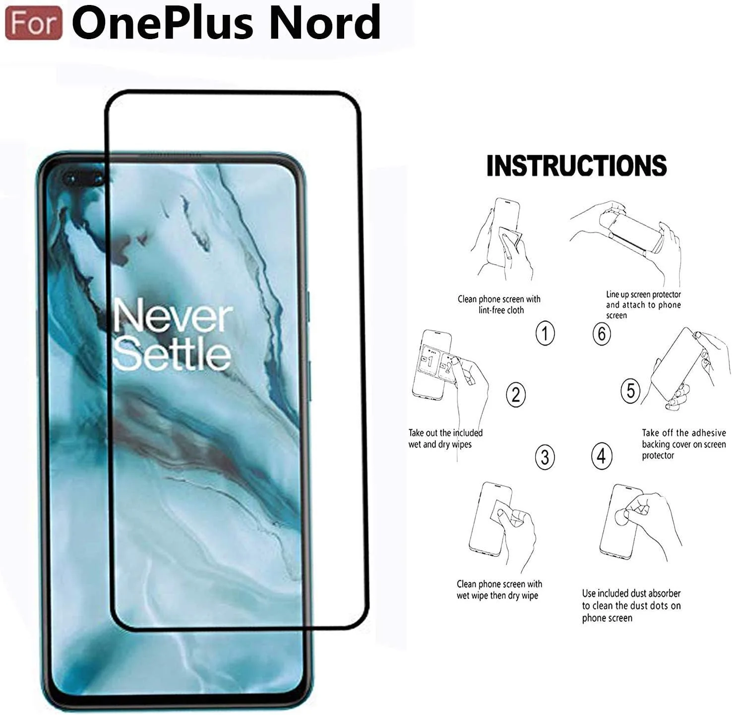 محافظ صفحه نمایش شیشه ای با چسب کامل و ضد انفجار برای OnePlus Nord توسط Nice.Store.UAE محافظ صفحه نمایش شیشه ای با چسب کامل و ضد انفجار برای OnePlus Nord توسط Nice.Store.UAE