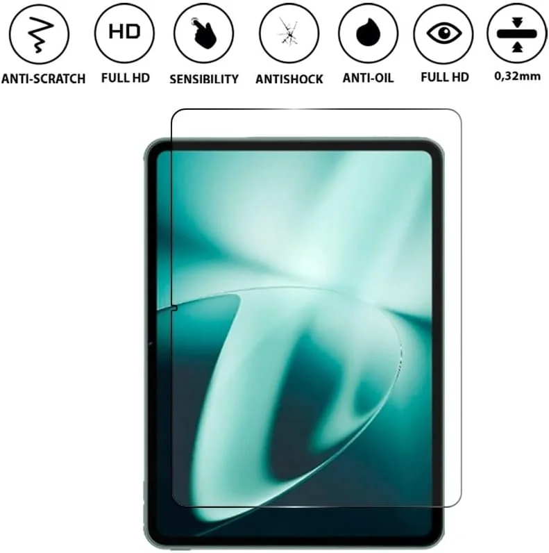 محافظ صفحه نمایش شیشه ای حرارت دیده برای تبلت OnePlus Pad [بدون حباب] [سختی 9H] [HD] [مقاوم در برابر خراش] فیلم محافظ شیشه ای حرارت دیده برای OnePlus Pad 11.61 اینچ - شفاف (1)