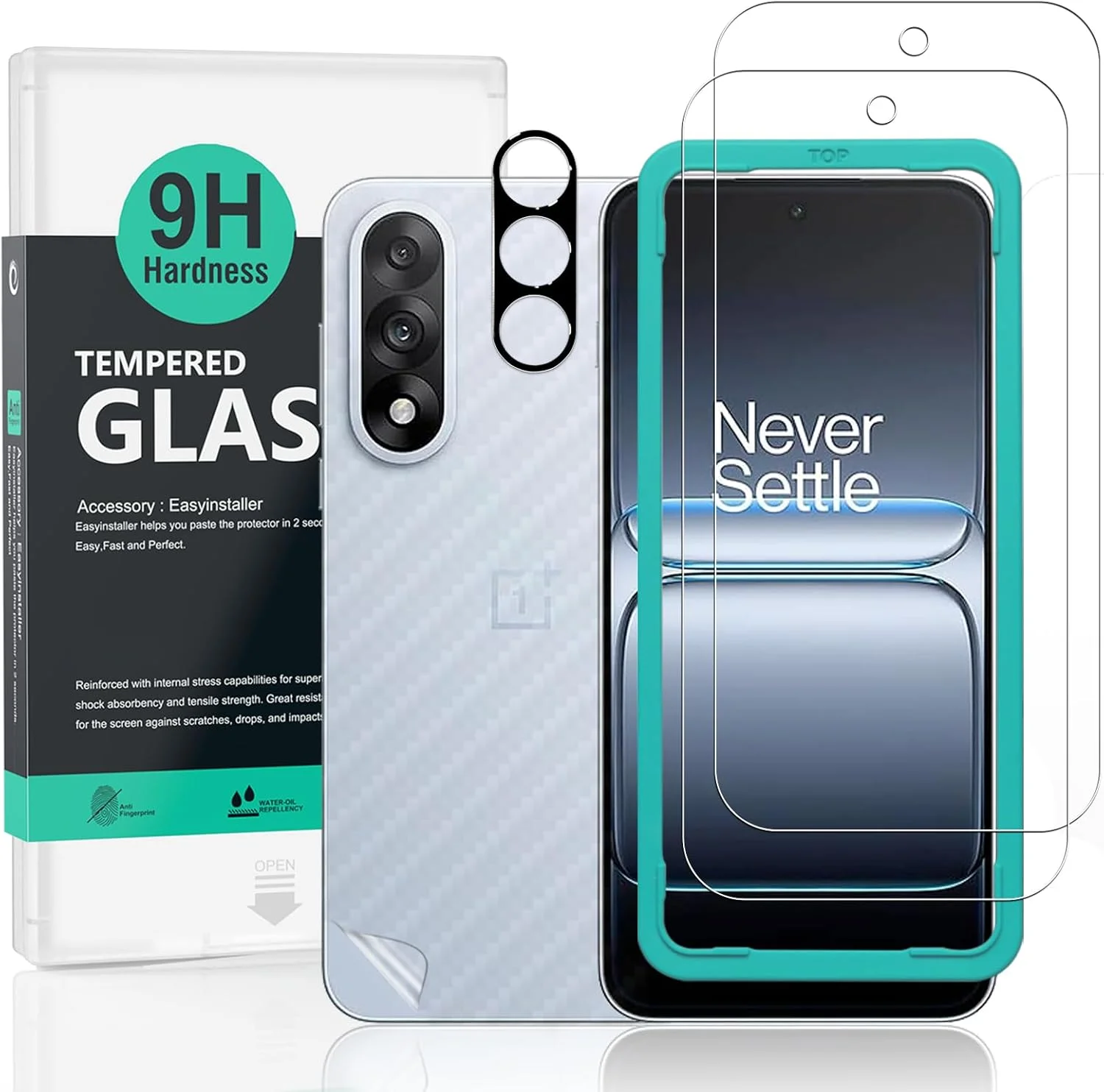 محافظ صفحه نمایش شیشه ای آی بی ویند برای وان پلاس نورد 5G، بسته 2 عددی، شیشه حرارت دیده با سختی 9H به همراه محافظ لنز دوربین، ابزار نصب آسان، بدون حباب، باز کردن قفل با اثر انگشت، ضد خرد شدن، ضد خش