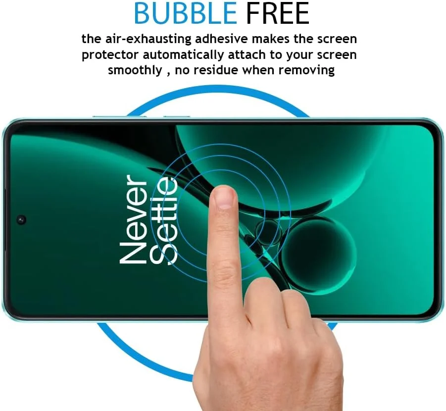 محافظ صفحه نمایش Al-HuTrusHi سازگار با OnePlus Nord CE3، محافظ صفحه نمایش شیشه ای حرارت دیده [ضد تابش نور] [پوشش کامل HD] [نصب آسان] [سختی 9H]