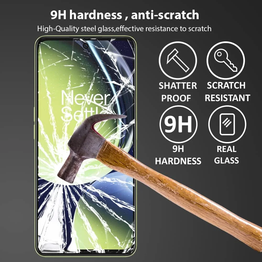 محافظ صفحه نمایش Al-HuTrusHi سازگار با OnePlus Nord CE 3 Lite / Nord N30 شیشه حرارت دیده [پوشش کامل HD] [نصب آسان] [حساس به لمس]