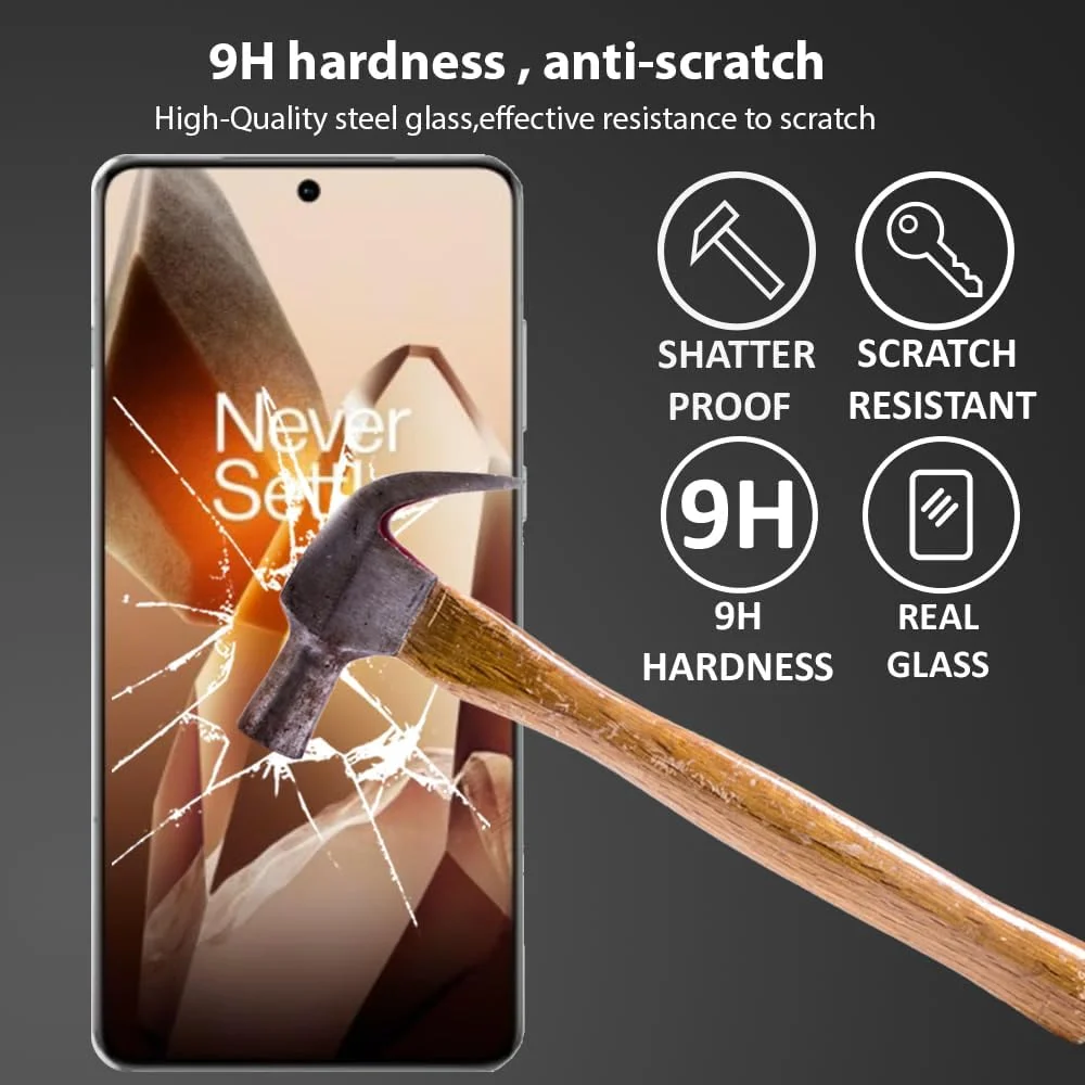 Al-HuTrusHi Screen protector compatible with OnePlus 13R / OnePlus Ace 5 / OnePlus Ace 5 Pro Screen Protector Tempered Glass [HD Full Coverage][Easy Installation][Touch Sensitive][ Anti-Shatter]