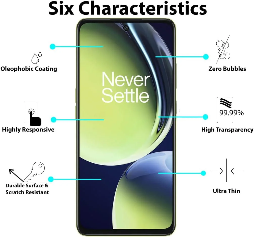 محافظ صفحه نمایش Al-HuTrusHi سازگار با OnePlus Nord CE 3 Lite / Nord N30 شیشه حرارت دیده [پوشش کامل HD] [نصب آسان] [حساس به لمس]