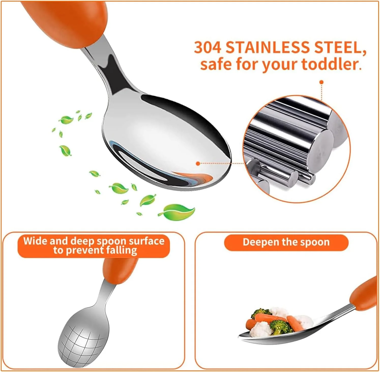 ست قاشق و چنگال کودک WEZCHUGHAOL، 2 تکه، قاشق و چنگال استیل ضد زنگ، ست کارد و چنگال مسافرتی با جعبه، قاشق و چنگال هویجی بامزه، مناسب برای کودکان نوپا و بچه ها ست قاشق و چنگال کودک WEZCHUGHAOL، 2 تکه، قاشق و چنگال استیل ضد زنگ، ست کارد و چنگال مسافرتی با جعبه، قاشق و چنگال هویجی بامزه، مناسب برای کودکان نوپا و بچه ها