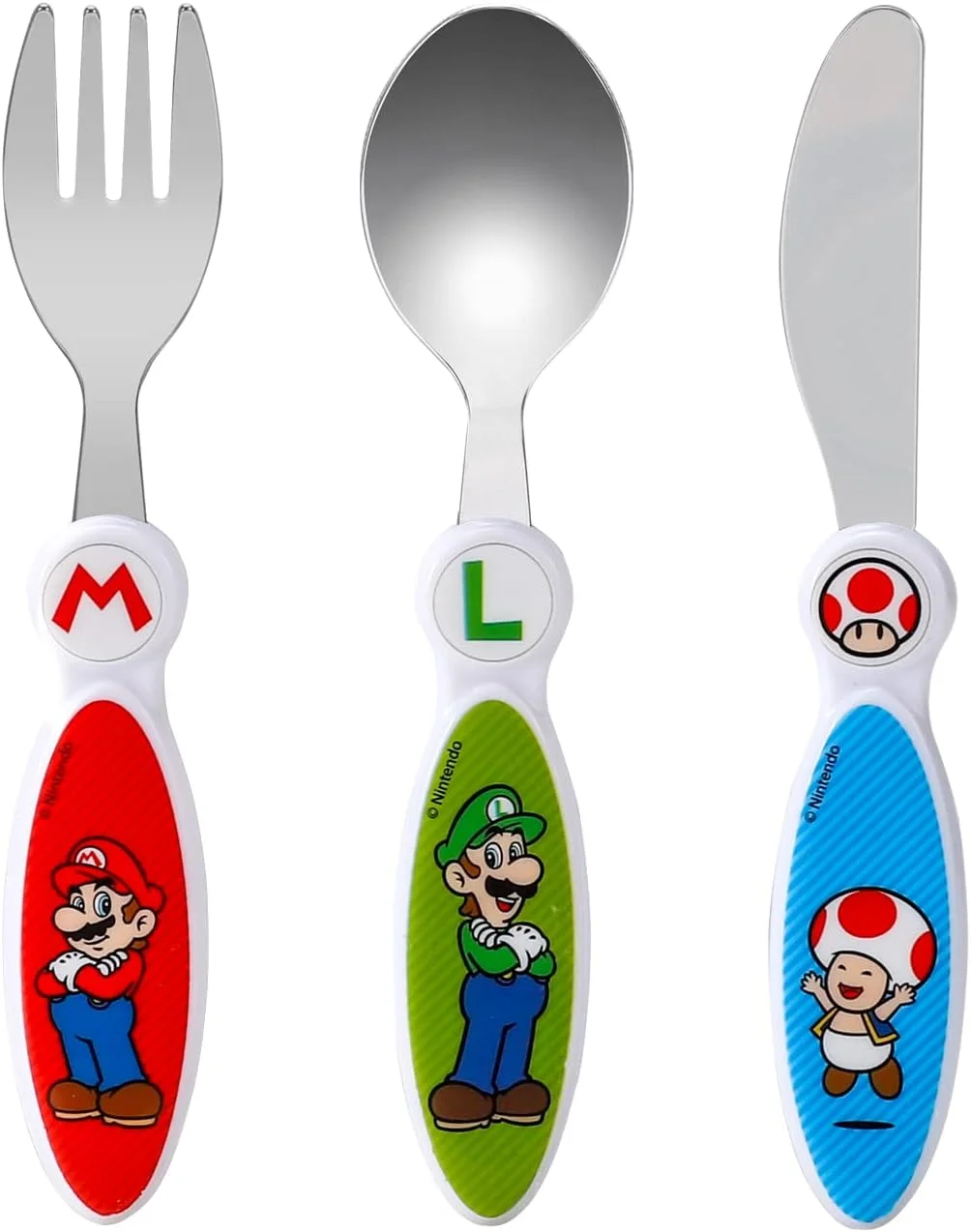 ست столовых приборов 3 تکه کودکانه Zawadi Global Super Mario - چاقو/چنگال/قاشق ست столовых приборов 3 تکه کودکانه Zawadi Global Super Mario - چاقو/چنگال/قاشق
